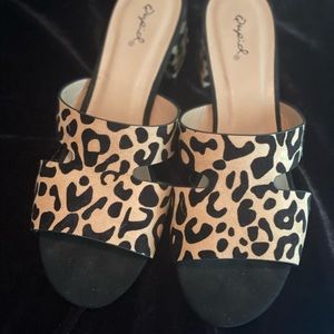 Leopard Mules NWOT
